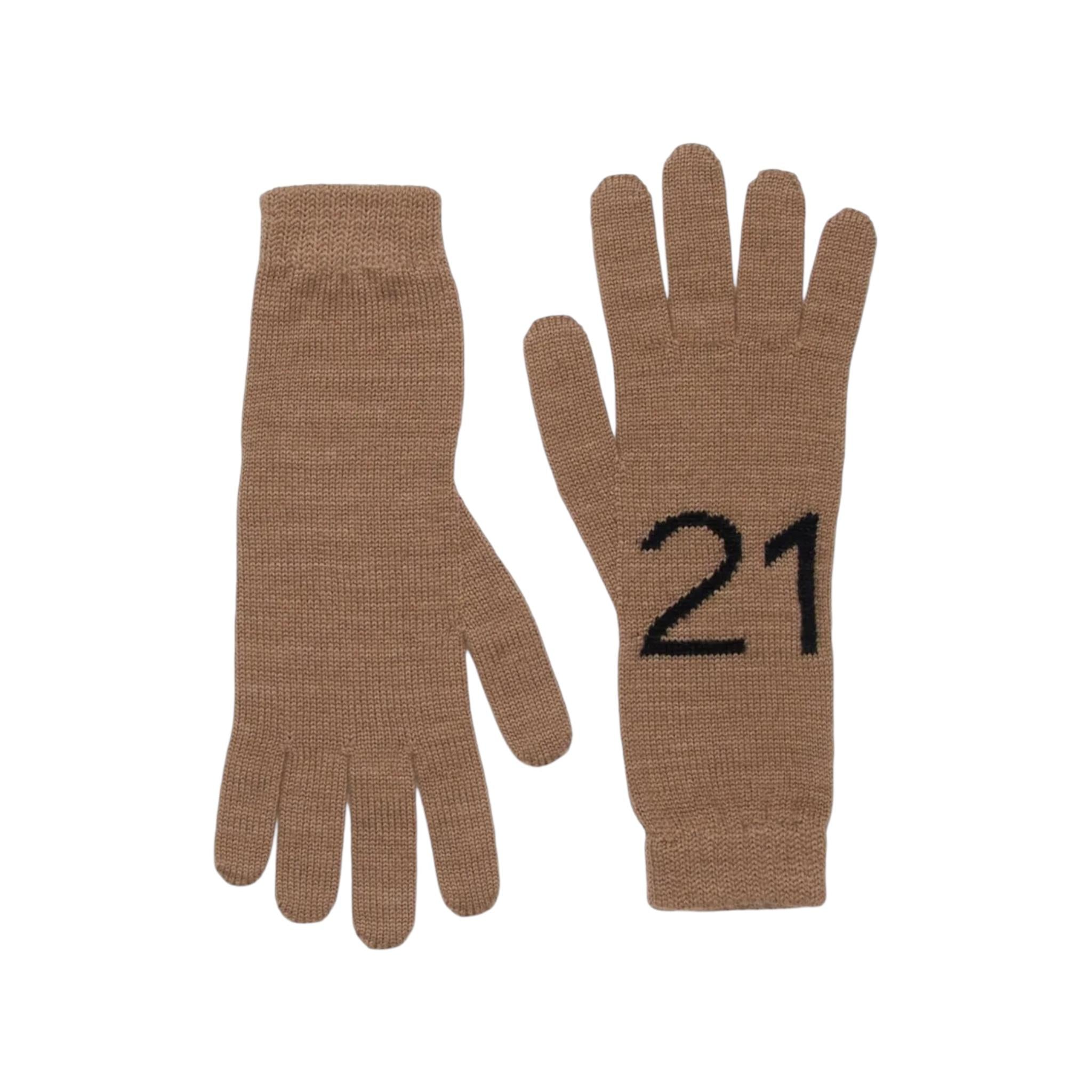 N°21 guanti tinta unita con logo Sabbia per Bambino N21550 SABBIA N°21 