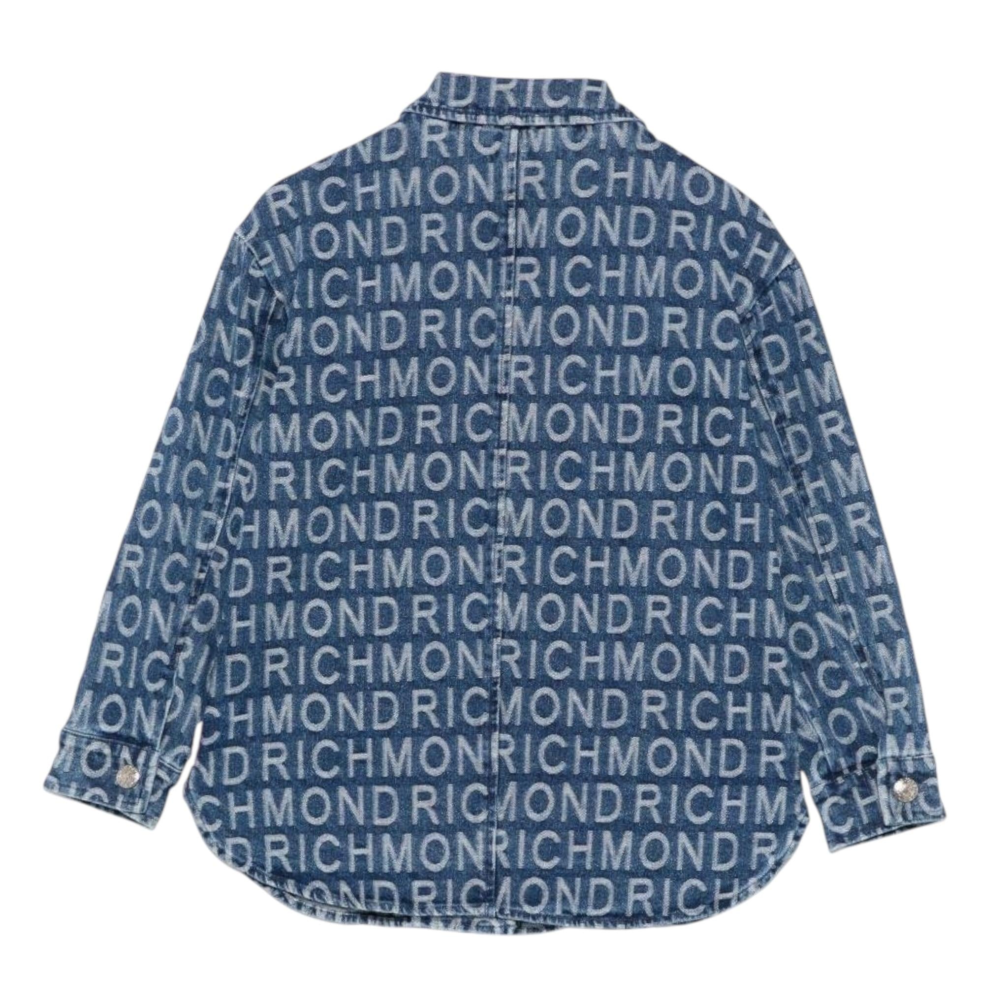 John Richmond Camicia In Denim Tinta Unita Logata per Bambina RGP25164CA BLU JOHN RICHMOND 