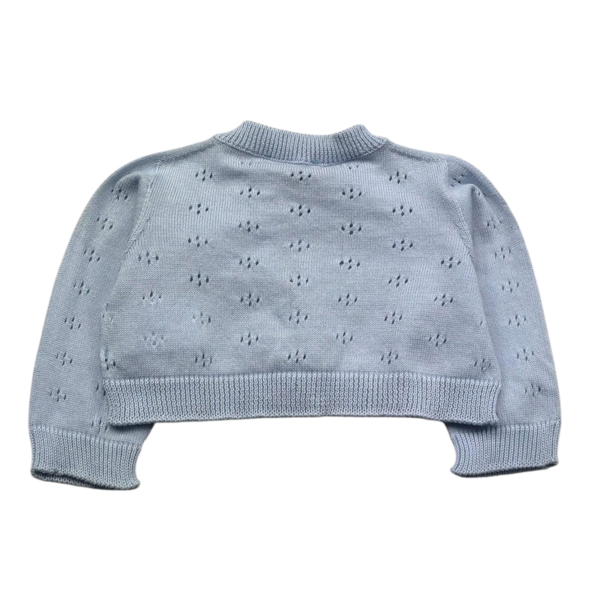 Le Bebe Coprispalle Tinta Unita con Trafori per Neonata LBG6406 AZZURRO LE BEBE 