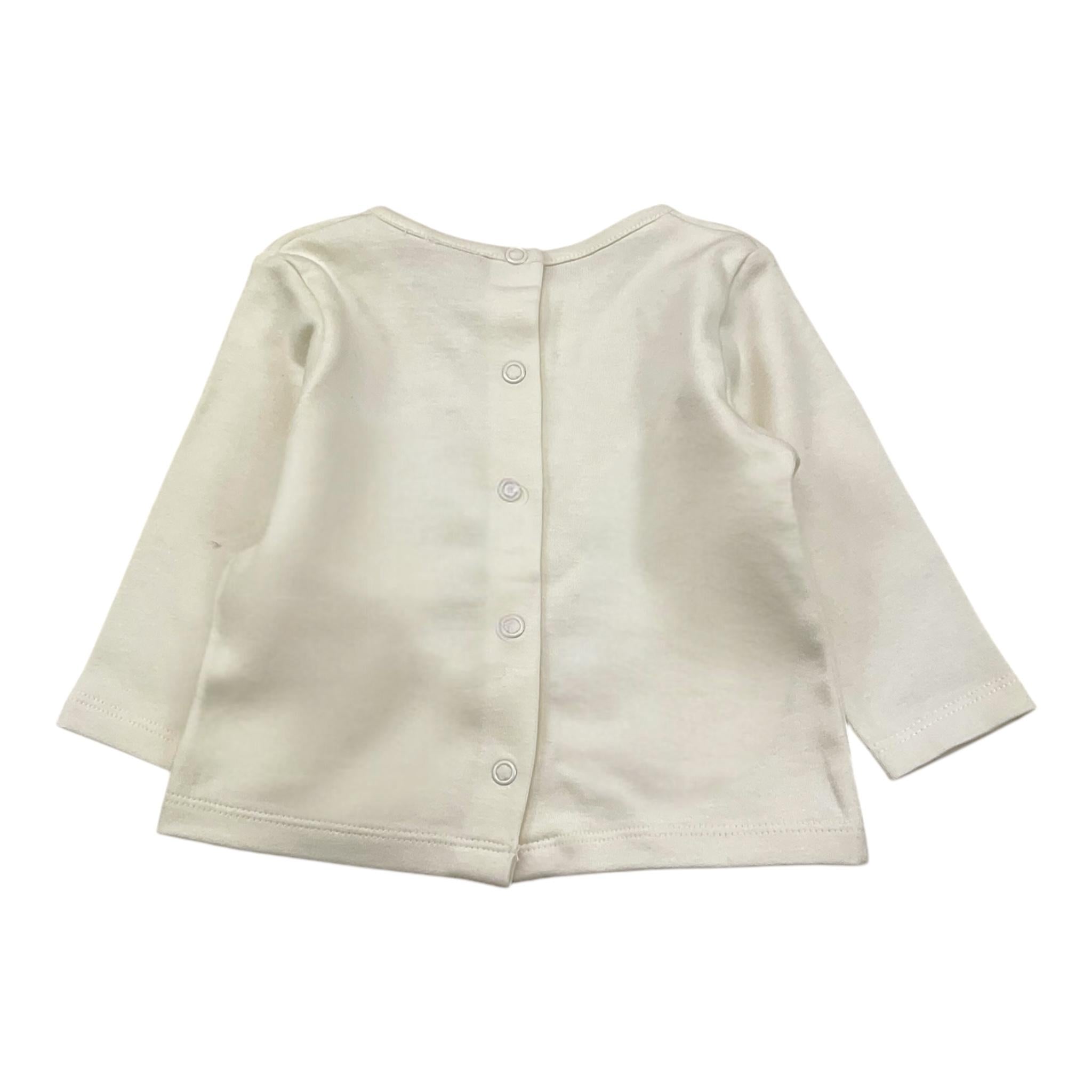 YATSI BABY completo 3pz pantalone-shirt-giubbino tinta unita con cappuccio bottoni e stampa Panna per Neonato 24431550 PANNA YATSI BABY 