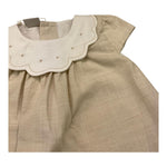 Paz Rodriguez Set Abito Mezza Manica-Coulotte Tinta Unita per Neonata 004152719 BEIGE PAZ RODRIGUEZ 