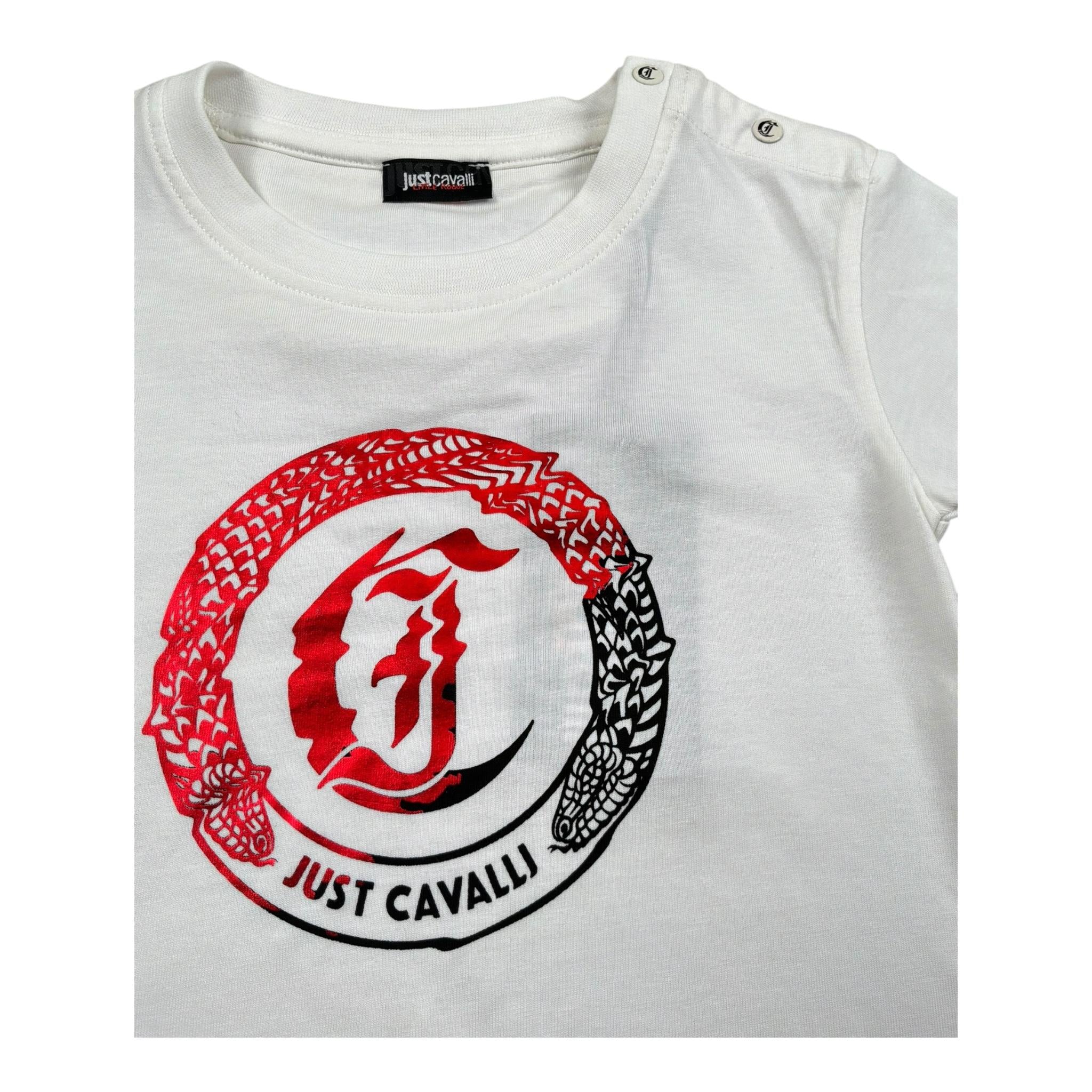 Just Cavalli T-Shirt Girocollo Tinta Unita con Stampa per Neonato JIP26065TS BIANCO JUST CAVALLI 