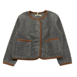 ZHOE & TOBIAH cardigan tinta unita con profili in contrasto Grigio per Neonato WWT6 GRIGIO ZHOE & TOBIAH 