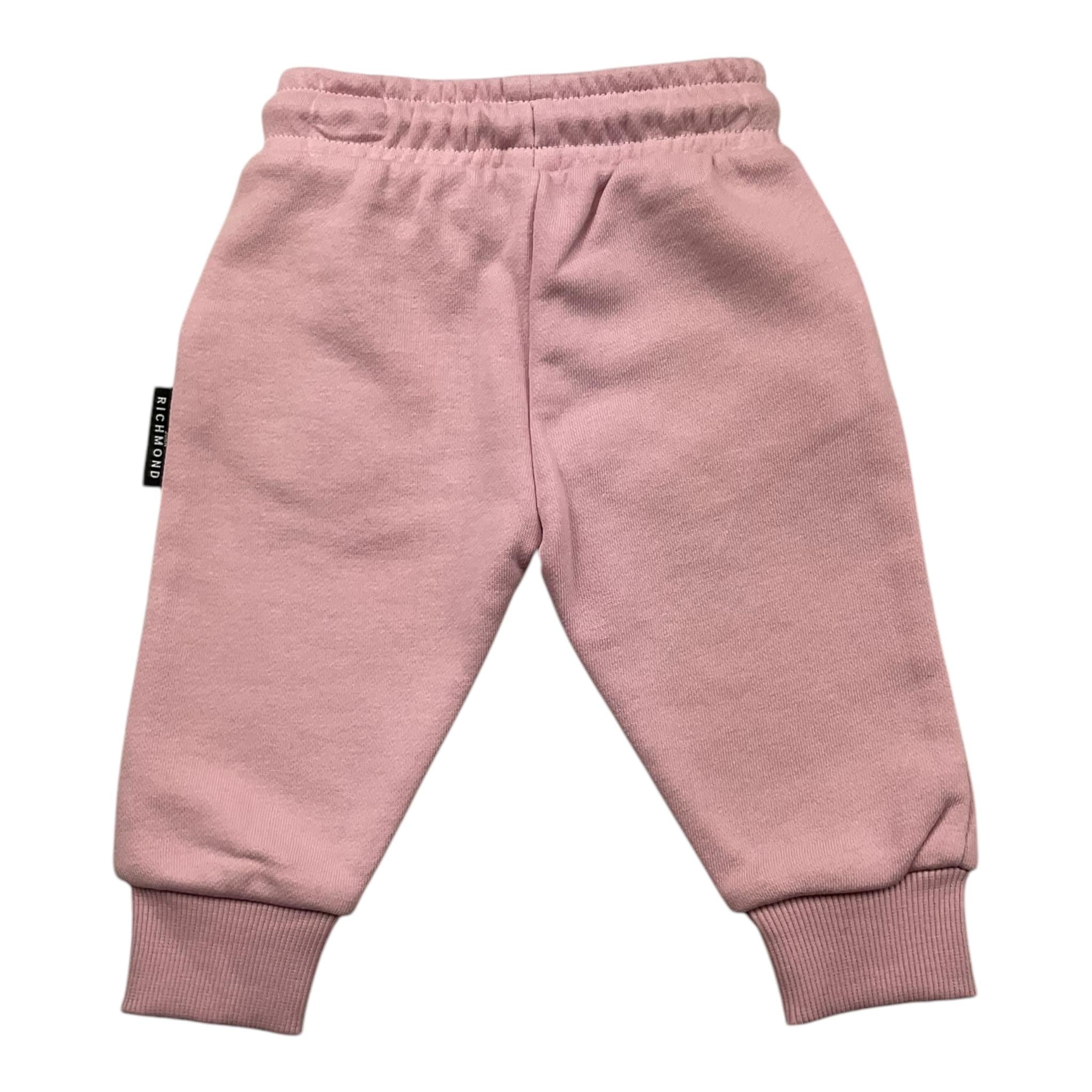 JOHN RICHMOND pantalone tuta tinta unita con logo Rosa per Neonata RIA25014PAA ROSA JOHN RICHMOND 