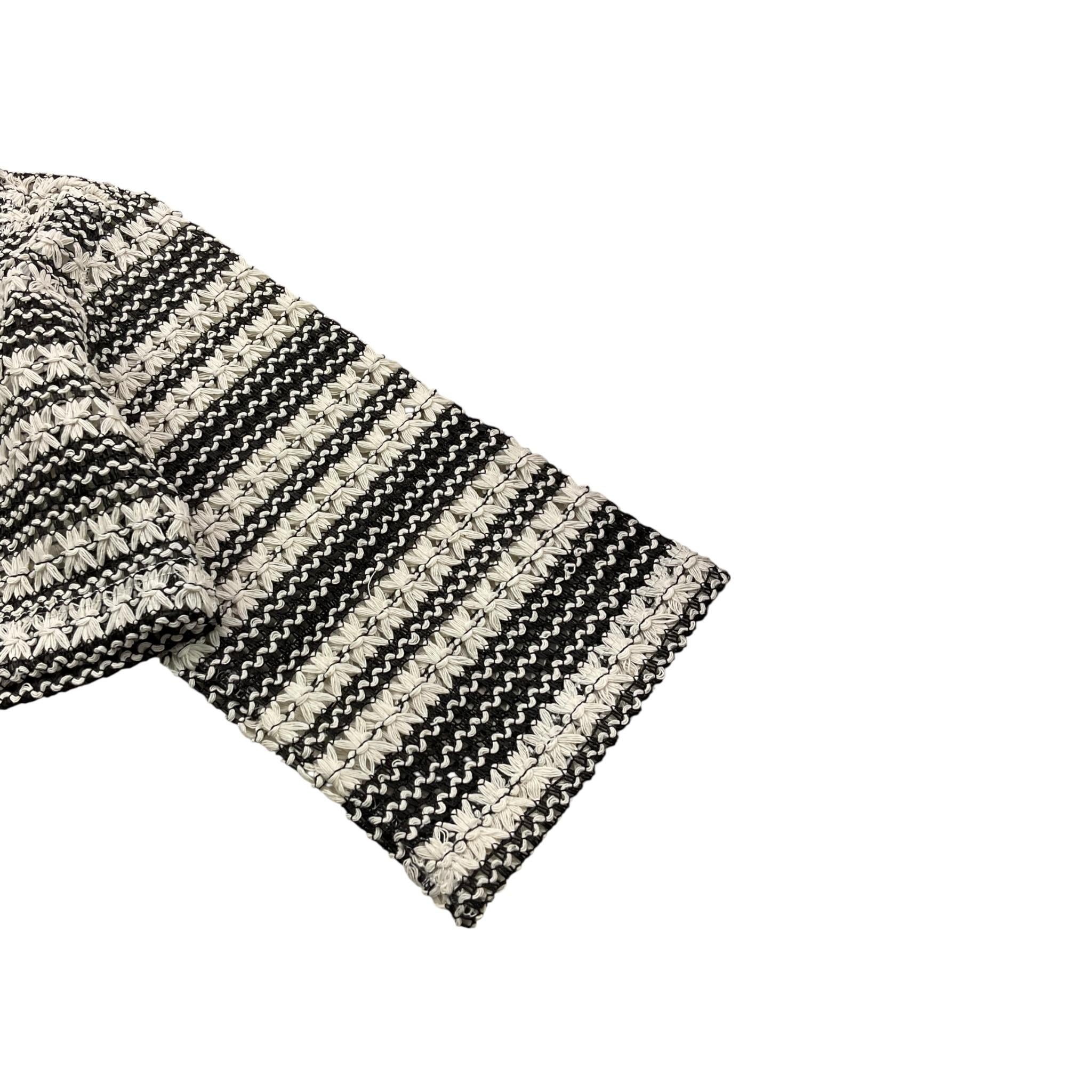 Dixie T-Shirt Bicolore Traforata Modello Crop per Bambina LB06231G74 BIANCO/NERO DIXIE 