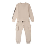 SARABANDA completo 2 pezzi felpa-pantalone tinta unita Beige per Bambino 0A417 BEIGE SARABANDA 