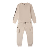 SARABANDA completo 2 pezzi felpa-pantalone tinta unita Beige per Bambino 0A417 BEIGE SARABANDA 