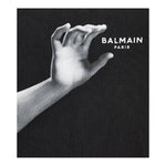 BALMAIN felpa chiusa con cappuccio tinta unita con stampa in contrasto Nero per Bambino BT4R60 NERO BALMAIN 