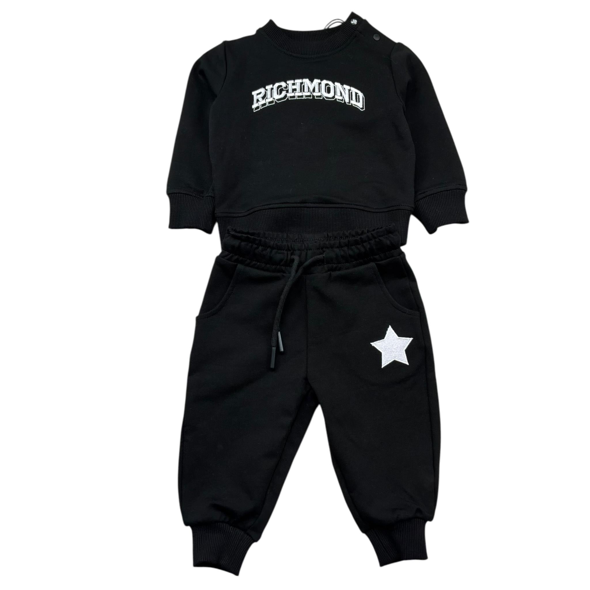 John Richmond Completo 2 Pezzi Felpa-Pantalone Tinta Unita per Neonato RIP26136CF NERO JOHN RICHMOND 