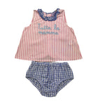Saint Barth Completo 2 Pezzi Camicia-Coulotte Bicolore per Neonata ABB0002 ROSA SAINT BARTH 