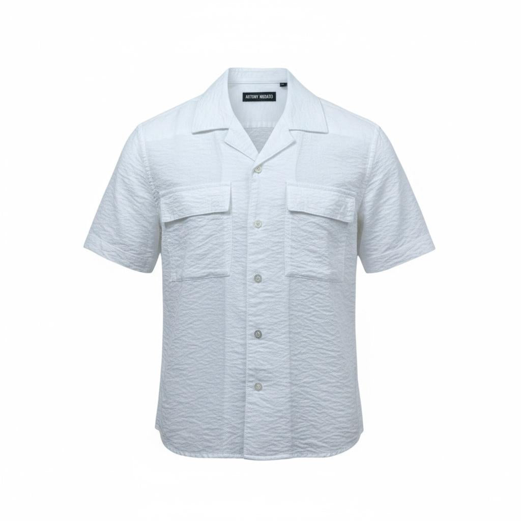 Antony Morato Camicia Tinta Unita Mezza Manica per Bambino MKSS00078 BIANCO ANTONY MORATO 