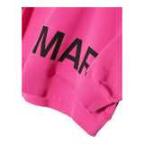 Maison Margiela Felpa Girocollo Tinta Unita Con Stampa Fuxia Per Bambina