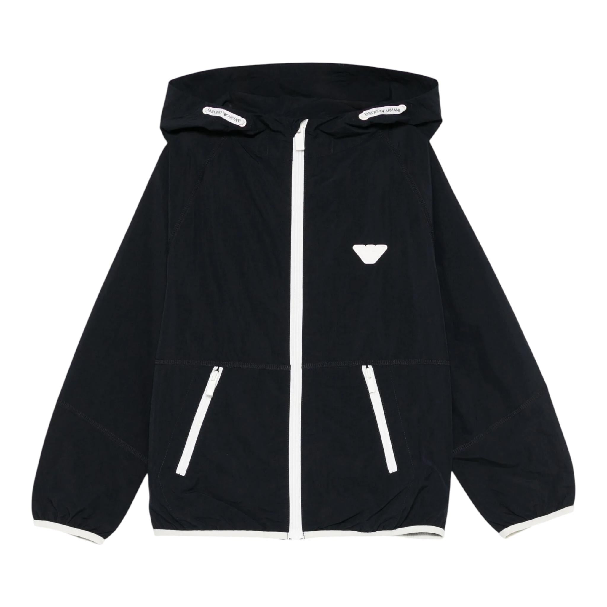 Emporio Armani Giubbino Tinta Unita con Cappuccio per Bambino EB000097 BLU EMPORIO ARMANI 