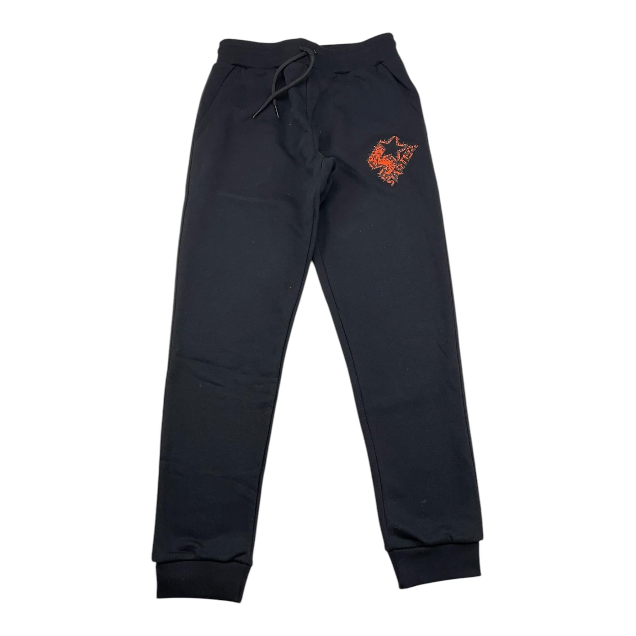 STARTER pantalone tuta tinta unita con stampa in contrasto Nero per Bambino 1318 NERO STARTER 