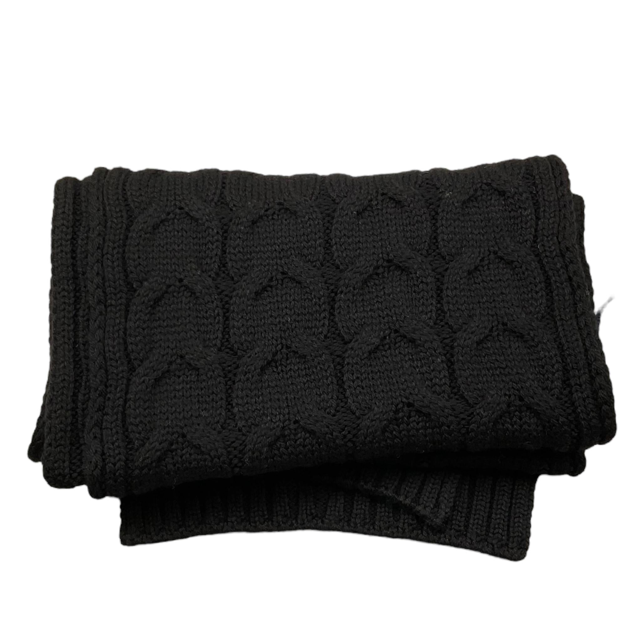 MONCLER sciarpa tinta unita cn logo Nero per Bambino 3C7002004 NERO MONCLER 