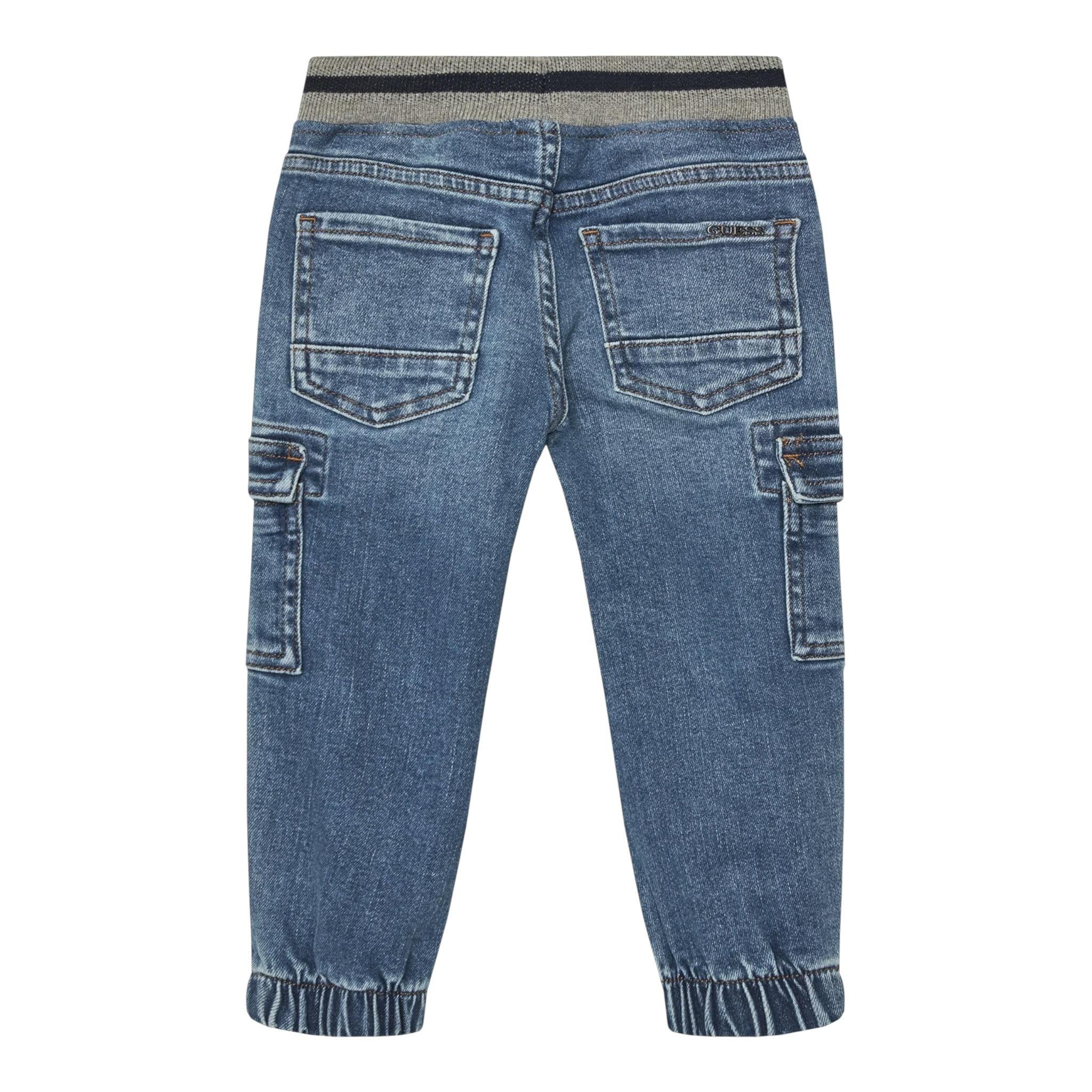 Guess Jeans Tinta Unita con Tasconi per Bambino N5RA02D4GV0 AZZURRO GUESS 