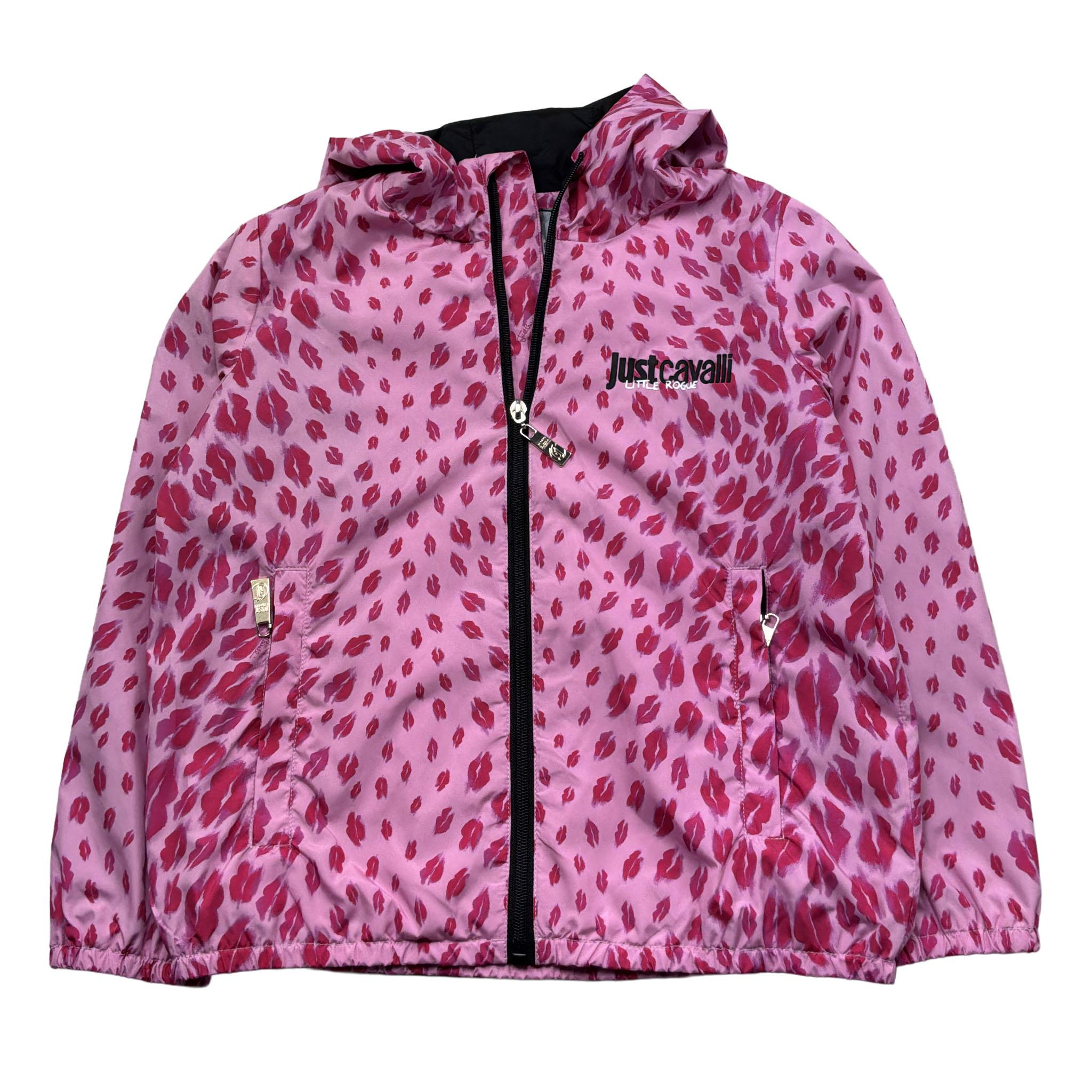 Just Cavalli Giubbino Tinta Unita con Cappuccio E Stampe Baci per Bambina JGP26111KW ROSA JUST CAVALLI 