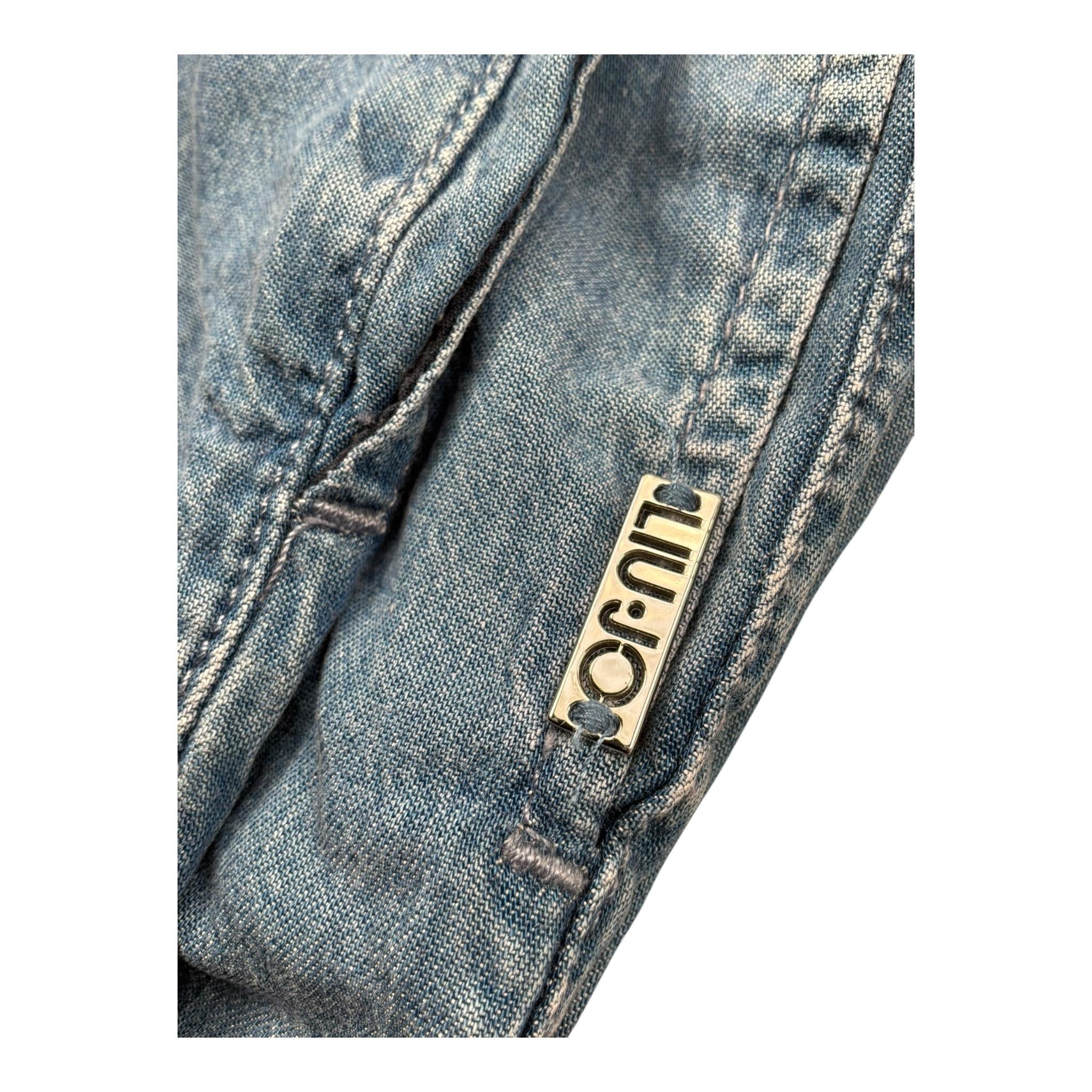 Liu Jo Pantalone Modello Palazzo Tinta Unita In Denim per Bambina GA5104X BLU LIU JO 