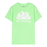Sundek T-Shirt Girocollo Tinta Unita con Logo per Bambino B021TEJ78TC VERDE SUNDEK 