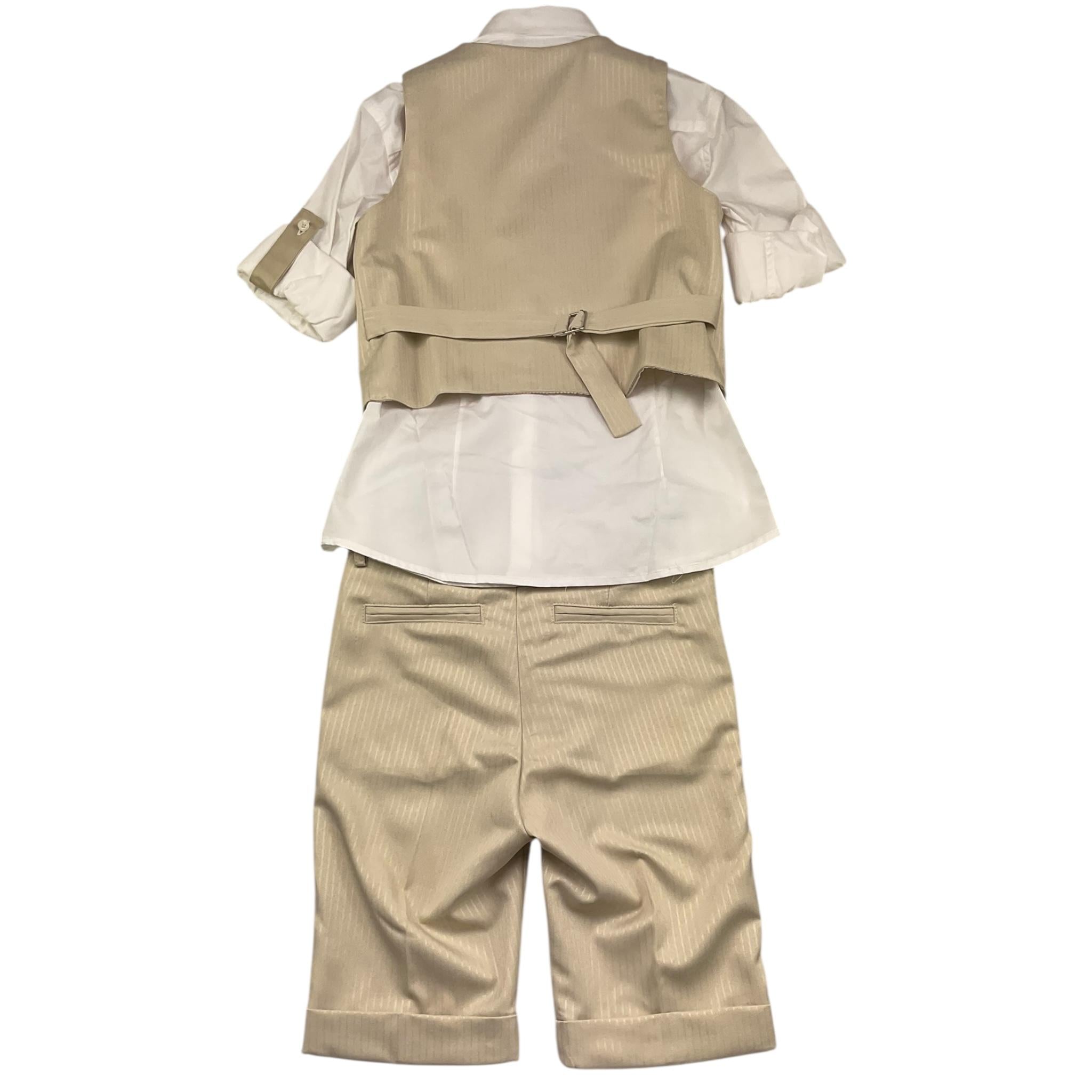 Mai'S Kids Completo 3 Pezzi Camicia--Gilet-Pantalone per Bambino ANDREAS BEIGE MAI'S KIDS 