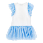 Monnalisa Abito Bicolore con Stampa E Brillantini per Neonata 19E918NX BIANCO MONNALISA 