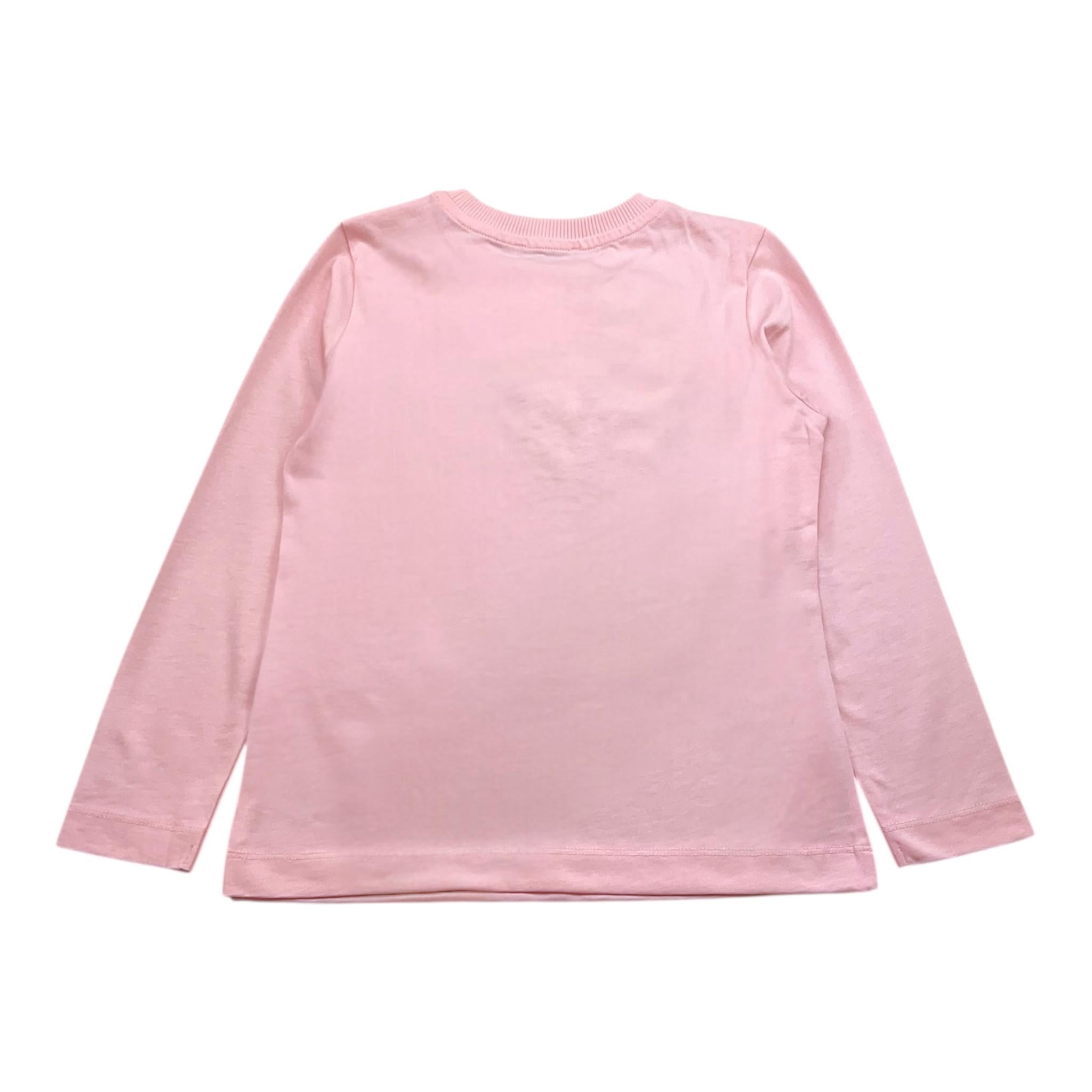 MOSCHINO shirt girocollo tinta unita con stampa in contrasto Rosa per Bambina HUO00WX ROSA MOSCHINO 