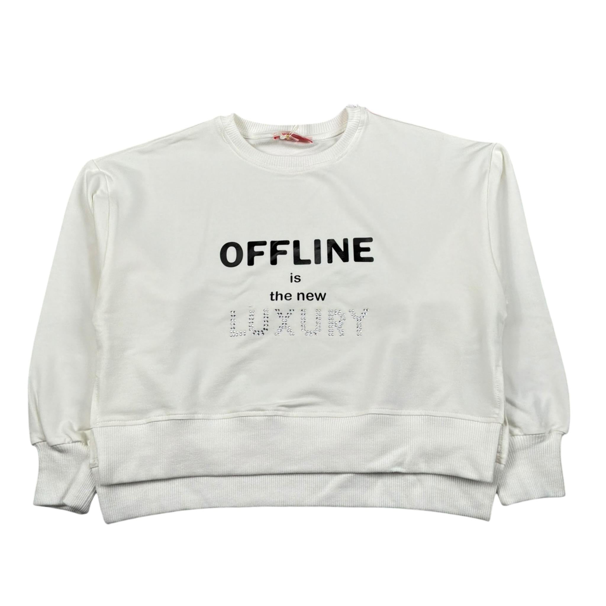 Imperial Felpa Chiusa Girocollo Tinta Unita con Stampa per Bambina LB11042G75 BIANCO IMPERIAL 