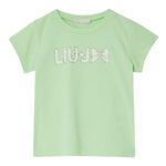 Liu Jo T-Shirt Girocollo Tinta Unita con Stampa per Bambina KA5081JXX VERDE LIU JO 