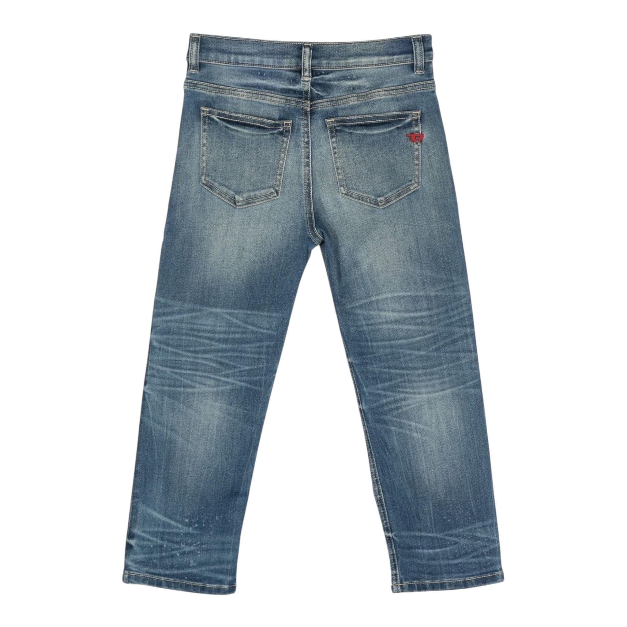 Diesel Jeans Tinta Unita con Strappi per Bambino J00817 AZZURRO DIESEL 