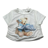 M+E' T-Shirt Girocollo tinta unita con Stampa Panna per Bambina UE1858X PANNA M+E' 