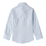 SARABANDA camicia tinta unita con fantasia pois Azzurro per Bambino 0A124 AZZURRO SARABANDA 