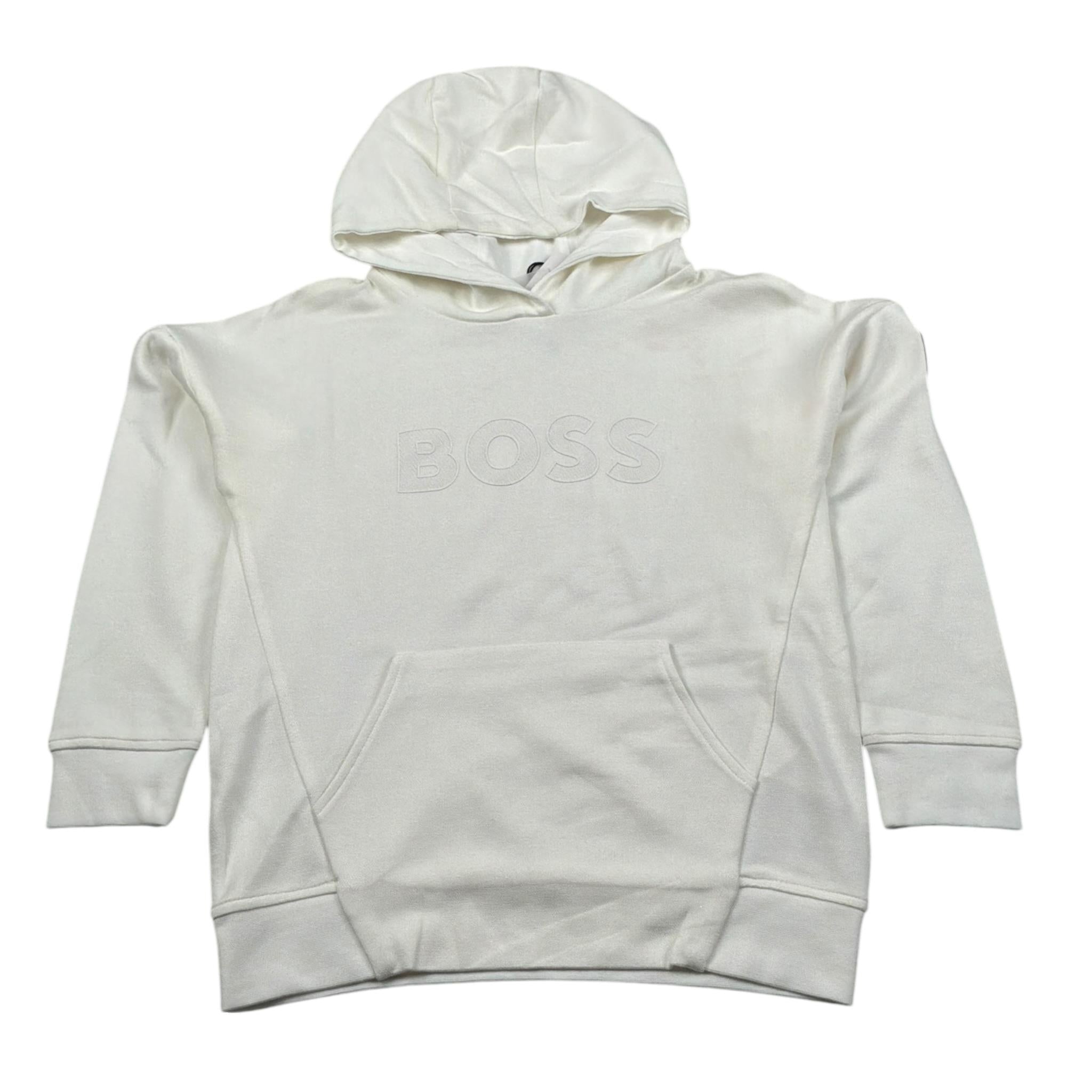 Boss Felpa Chiusa con Cappuccio tinta unita Panna per Bambino J25O48 PANNA BOSS 