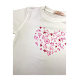 Please T-Shirt Rundhals Einfarbig mit Kontrastdruck Weiß für Baby Mädchen