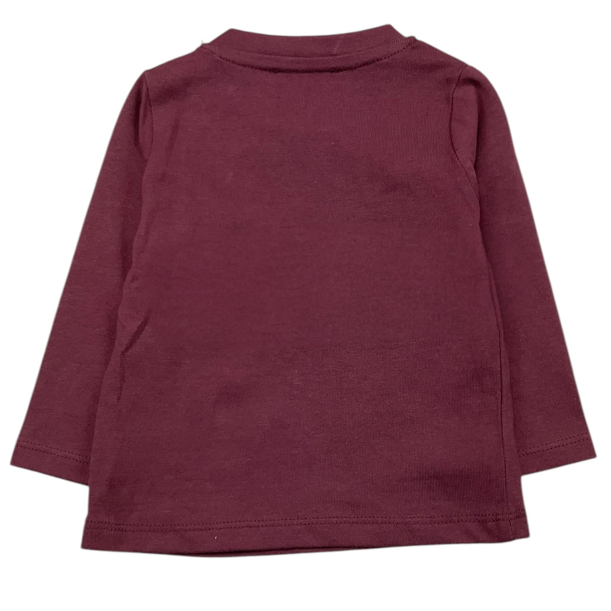 JOHN RICHMOND shirt girocollo tinta unita con stampa in contrasto Bordeaux per Neonata RIA25088TS BORDEAUX JOHN RICHMOND 