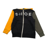 Shoe Felpa Tricolore Con Zip E Cappuccio Nero Per Bambino ZEG10002 NERO SHOE 