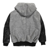 NUPKEET giubbino tinta unita con cappuccio e manica in ecopelle Grigio per Bambino 4DNK401 GRIGIO NUPKEET 