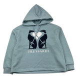 TRUSSARDI felpa chiusa con cappuccio titna unita Azzurro per Bambino TGA25037FE AZZURRO TRUSSARDI 