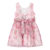 Abel & Lula Abito Mezza Manica tinta unita con Tulle Rosa per Bambina 5044 ROSA ABEL & LULA 