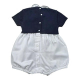 Le Coconne Pagliaccetto Bicolore Mezza Manica per Neonata LCN1979 BIANCO/BLU LE COCONNE 