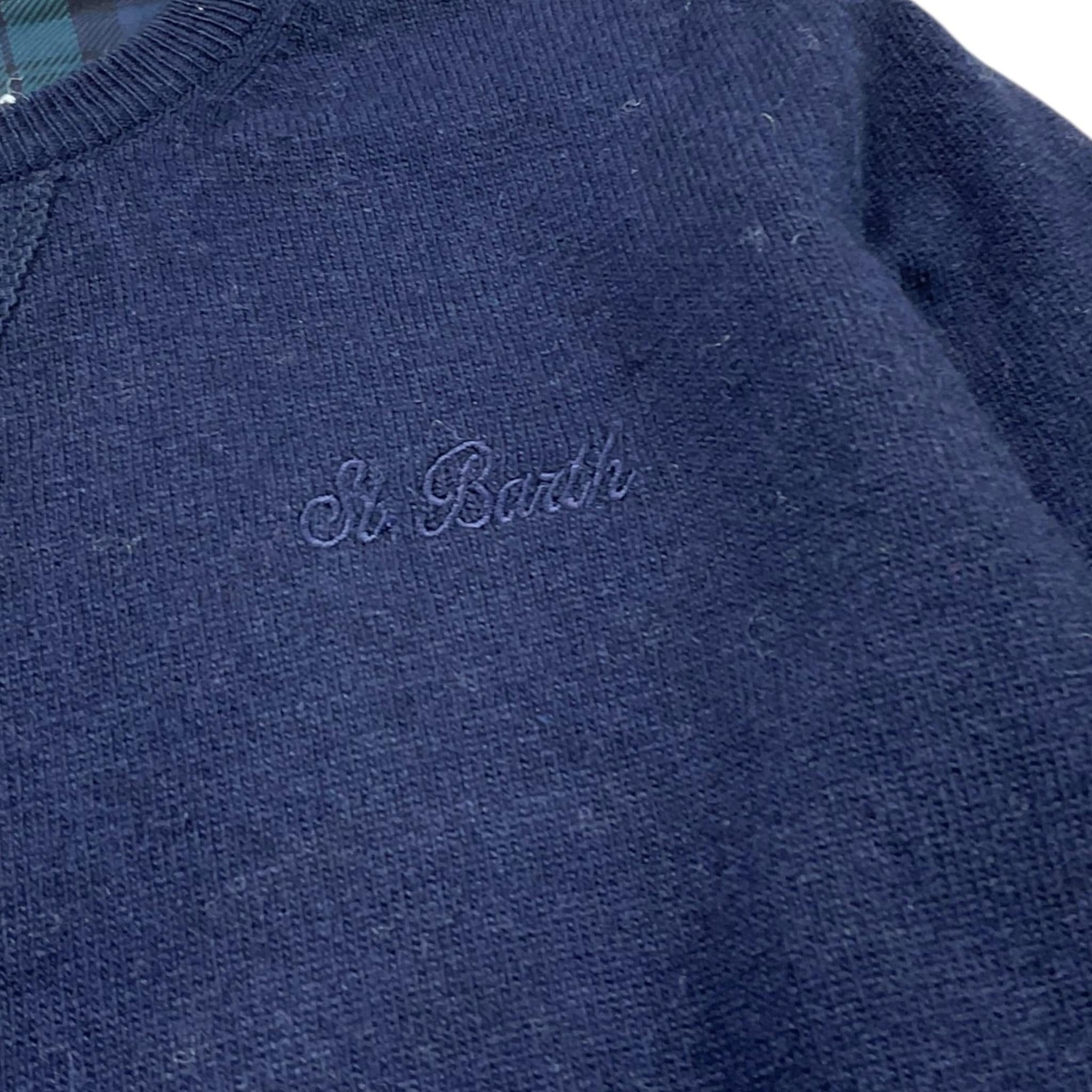 SAINT BARTH maglia tinta unita girocollo con logo Blu per Bambino NIX0003 BLU SAINT BARTH 