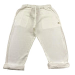 Petit Indi Pantalone Tinta Unita con Elastico In Vita per Bambino SS25BK8140 BIANCO PETIT INDI 