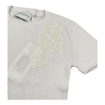 Ermanno Scervino T-Shirt Girocollo Tinta Unita con Ricami per Bambina SFMA031 BIANCO ERMANNO SCERVINO 