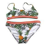 Banana Moon Costume 2 Pezzi Triangolo-Fascia Tinta Unita con Fantasia per Bambina KAE10 BIANCO BANANA MOON 