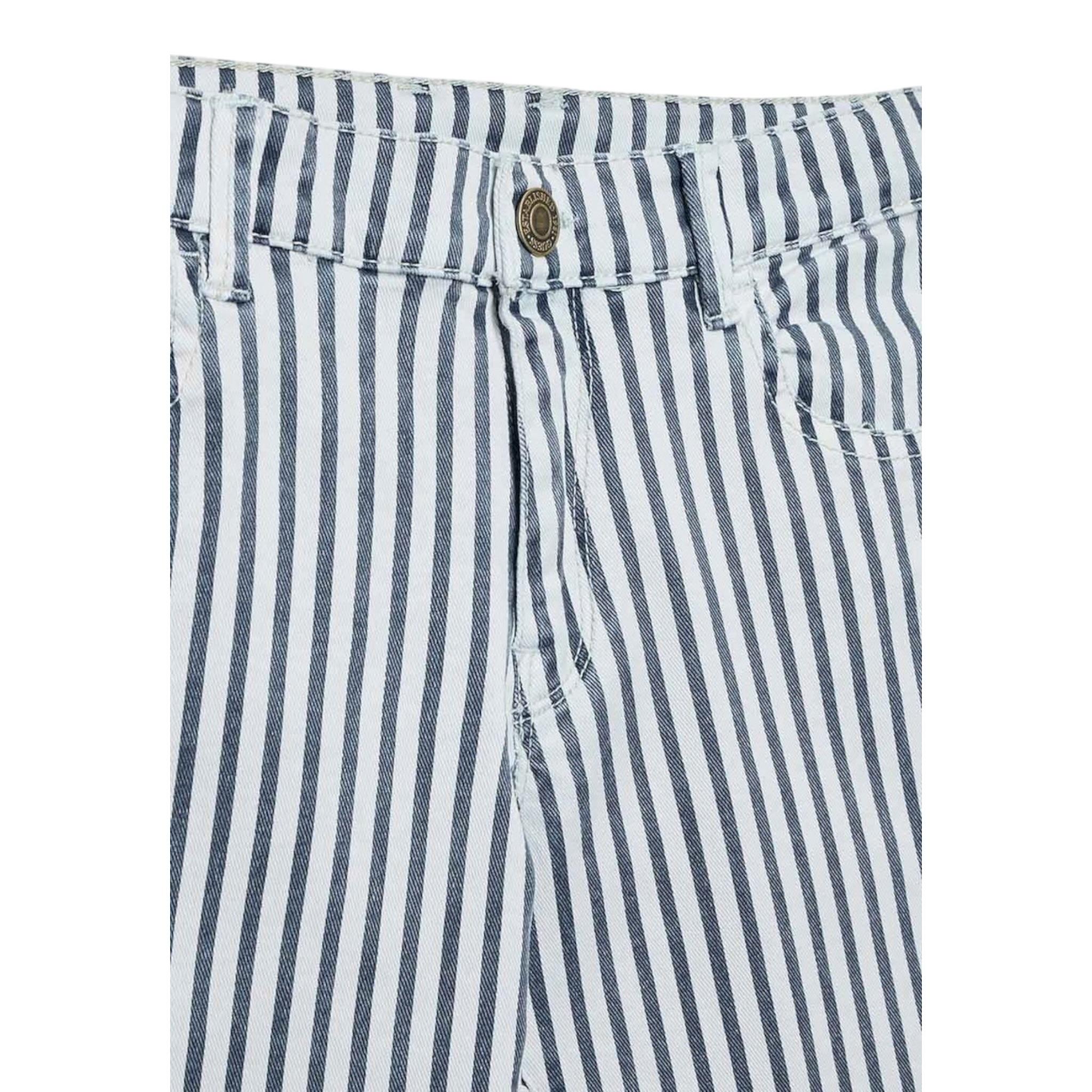 Guess Pantalone Fantasia A Righe con Girovita Regolabile per Bambino J2RB04D4DN2 BIANCO/BLU GUESS 