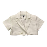 Janice Giacca Crop Tinta Unita Mezza Manica Bianco Per Bambina