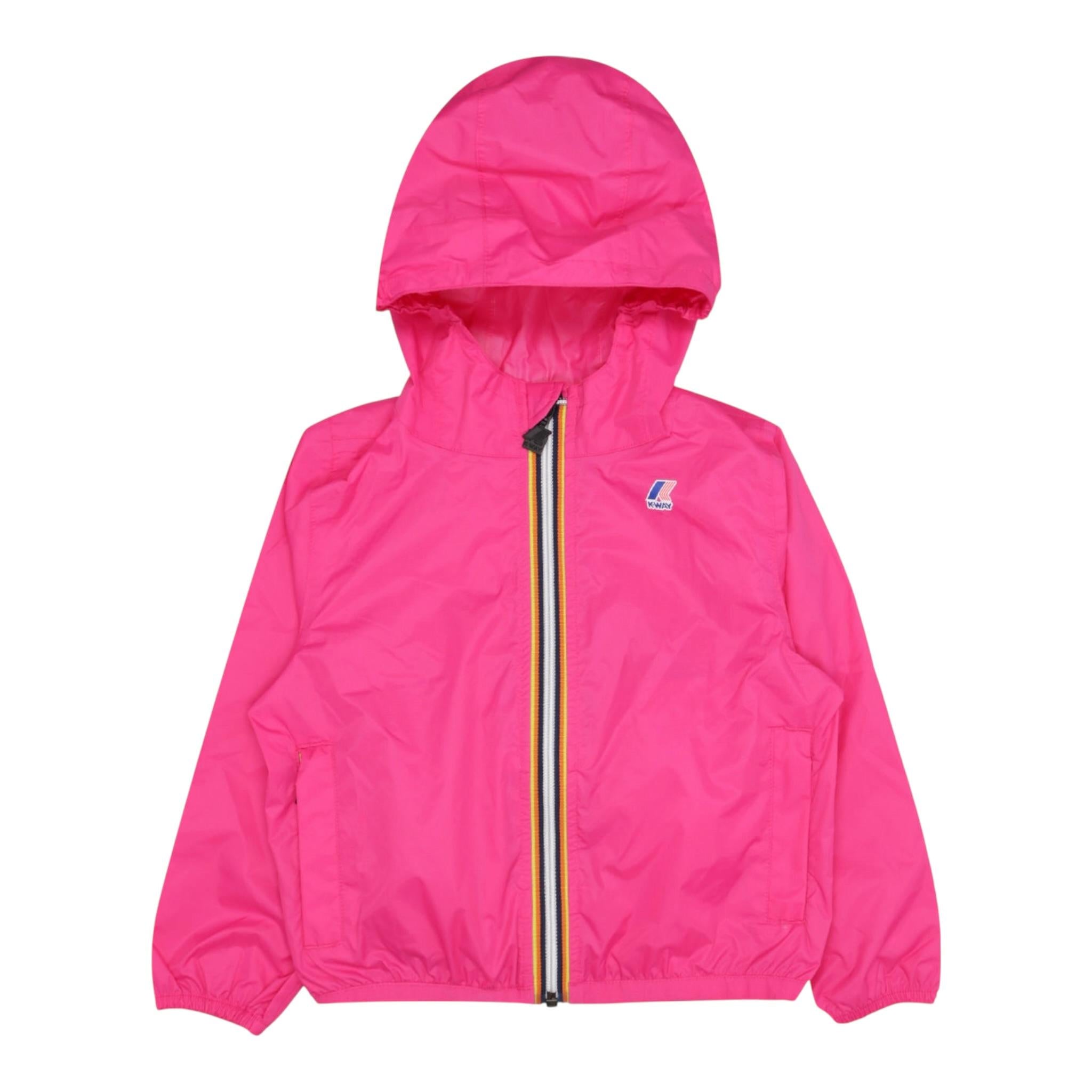 K-Way Giubbino Tinta Unita con Zip E Cappuccio per Bambina K81253W FRAGOLA K-WAY 