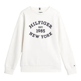 TOMMY HILFIGER felpa tinta unita girocollo con stampa Panna per Neonato KB0KB09048N PANNA TOMMY HILFIGER 