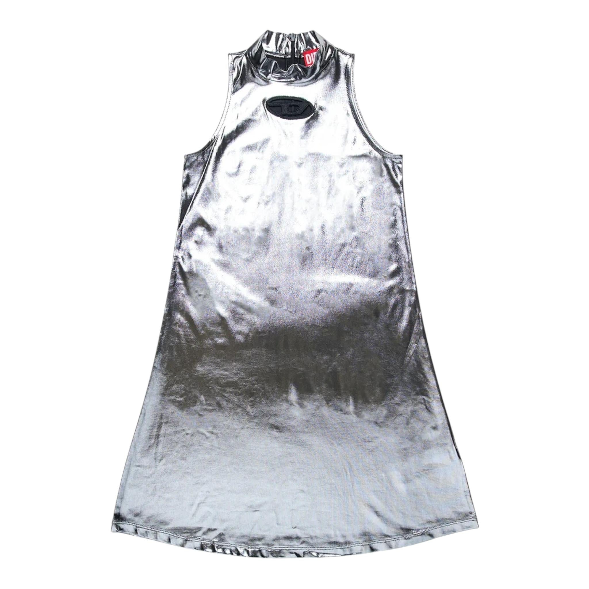 Diesel Abito Tinta Unita Mezzo Collo Giromanica per Bambina J02175 ARGENTO DIESEL 