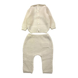 LITTLE BEAR completo 2 pezzi maglia-ghettina tinta unita Panna per Neonata 9102X PANNA LITTLE BEAR 