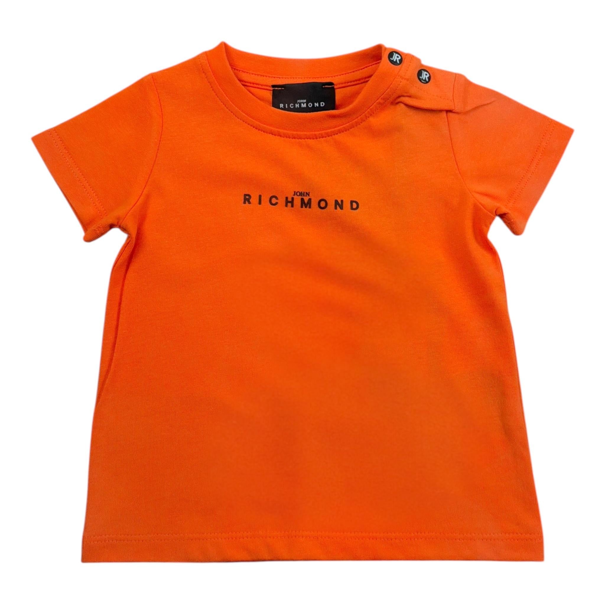 t-shirt tinta unita con logo RIP26110TS ARANCIONE JOHN RICHMOND 